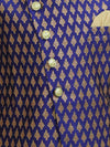 BownBee Jacquard Full Sleeve Sherwani with Dhoti for Boys- Blue