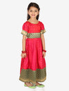 BownBee Silk Booti Party Dress Gown for Girls- Pink