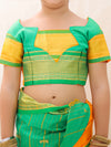 BownBee Ethnic Woven Design Ready To Wear Nauvari Saree For Girls - Yellow