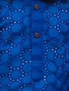BownBee Chikan Full Sleeve Cotton Kurta with Pajama for Boys - Blue