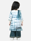 BownBee  Hand Dyed Chanderi Silk Kurti Pant with Dupatta for Girls - Blue