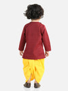 BownBee Full Sleeve Pure Cotton Dhoti Kurta For Boy - Maroon