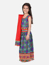 Bandhani Chaniya Choli With Frill Dupatta - Blue