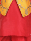 BownBee Attached Jacket Jacquard Dhoti Kurta- Yellow