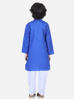 BownBee Attached Jacket Kurta Pajama for Boys- Blue