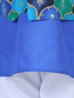 BownBee Attached Jacket Kurta Pajama for Boys- Blue