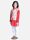 BownBee Attached Jacket Kurta Pajama for Boys- Peach