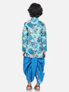 Printed Sherwani Dhoti Set for Boys- Blue