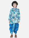 Printed Sherwani Dhoti Set for Boys- Blue