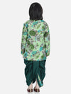 Printed Sherwani Dhoti Set for Boys-Green