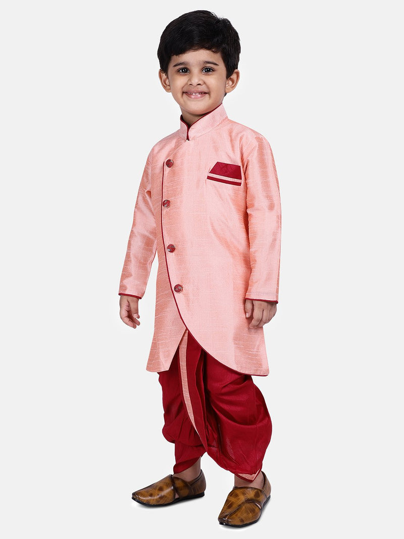 Sherwani Style Full Sleeve Boys Dhoti Kurta-
