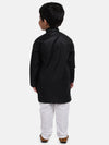 Stand Collar Cotton Kurta pajama-Black