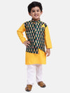 Attached Jacket Full Sleeve Kurta Pajama-Yellow