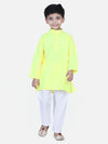Full Sleeve Stand Collar Kurta Pajama- Yellow