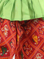 BownBeePatan Patola Patch Top with Dhoti- Green