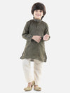 BownBee Full Sleeve Jacquard Kurta Pajama- Black