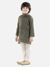 BownBee Full Sleeve Jacquard Kurta Pajama- Black