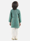 BownBee Full Sleeve Jacquard Kurta Pajama- Green