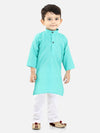 Stand Collar Cotton Kurta pajama-Sky Blue
