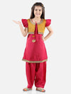 Jacquard Jacket Silk Kurti Salwar Suit for Girls- Pink