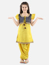 Jacquard Jacket Silk Kurti Salwar Suit for Girls- Yellow