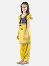 Jacquard Jacket Silk Kurti Salwar Suit for Girls- Yellow