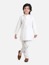Stand Collar Cotton Kurta pajama-White