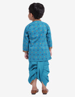 Cotton Kanhaiya Suit Dress For Baby Boy- Firozi Blue