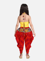 Halter Neck Choli With Dhoti-Red