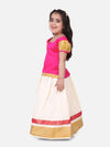 BownBee Girls Half Sleeve South Indian Pavda Pattu Lehenga