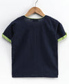 Cotton Half Sleeve Shirt For Baby Boys- Blue
