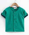 Cotton Half Sleeve Shirt For Baby Boys-Green