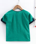 Cotton Half Sleeve Shirt For Baby Boys-Green