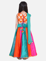 Festive Kali Lehenga With Sleeveless Choli- Orange