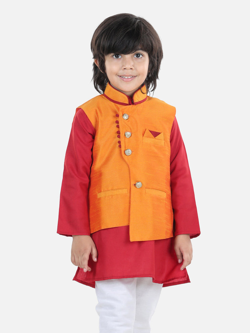 Party Waistcoat Jacket for Boys- Yellow-2-11 Years