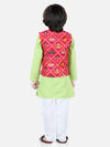 Patan Patola Jacket Kurta Pajama 3 piece set- Green