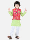 Patan Patola Jacket Kurta Pajama 3 piece set- Green