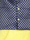 Attached Jacquard Jacket Kurta Pajama for Boys- Yellow